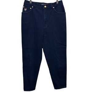 Escada Sport Womens Jeans EU40 US 6 Blue High Rise Relaxed Tapered Stretch Denim